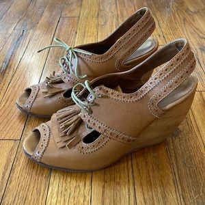 Rachel Comey Cognac Brogue Wedges 7